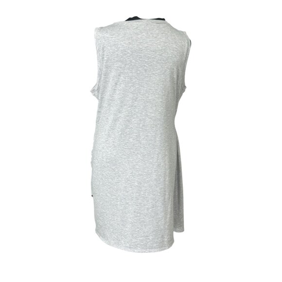 Nine West Heather Gray Sleeveless Ruched Tunic Dress XL Polyester/Rayon/Spandex - Picture 3 of 5